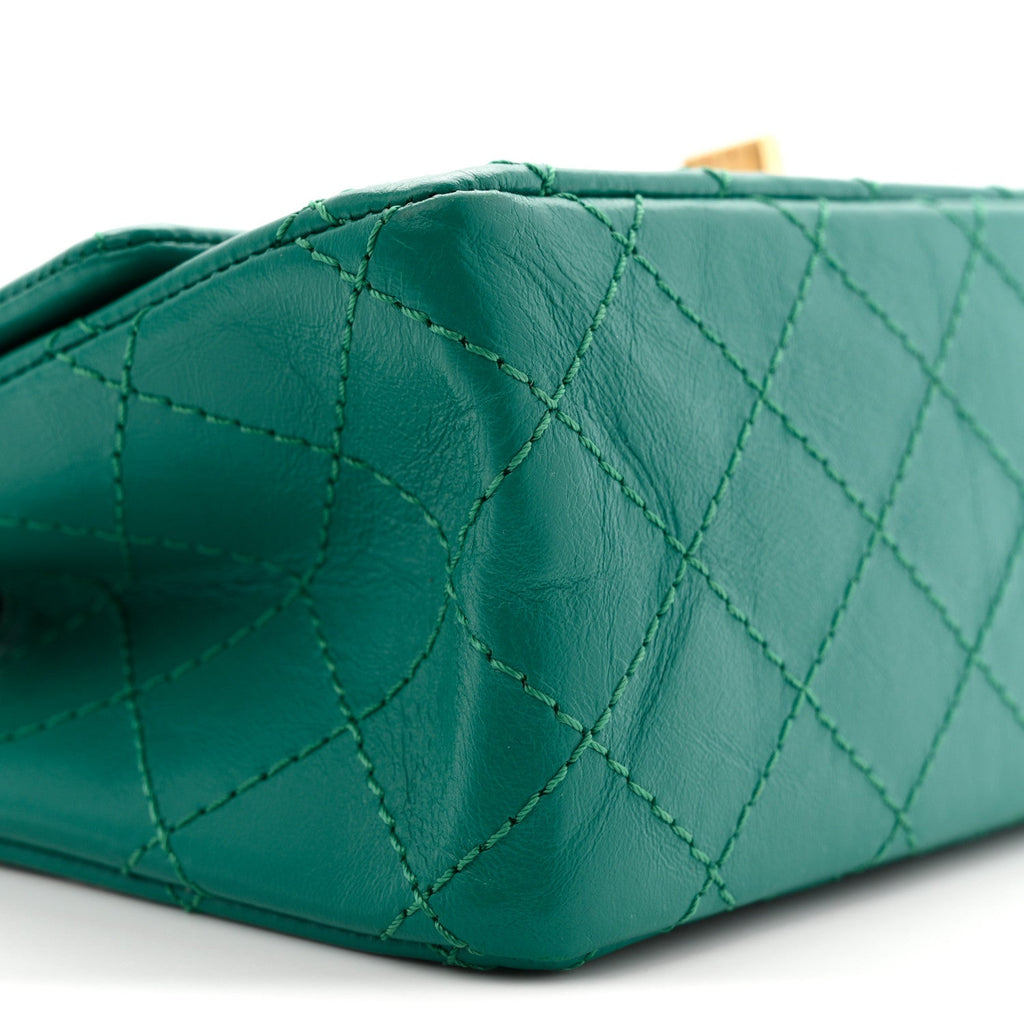 Chanel Aged Calfskin Quilted 2.55 Reissue Mini Flap Green