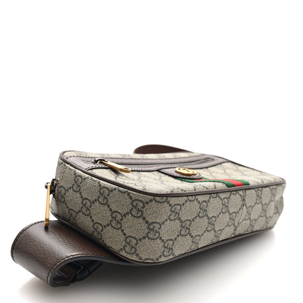 Gucci Soft GG Supreme Monogram Medium Ophidia Belt Bag Dark Brown