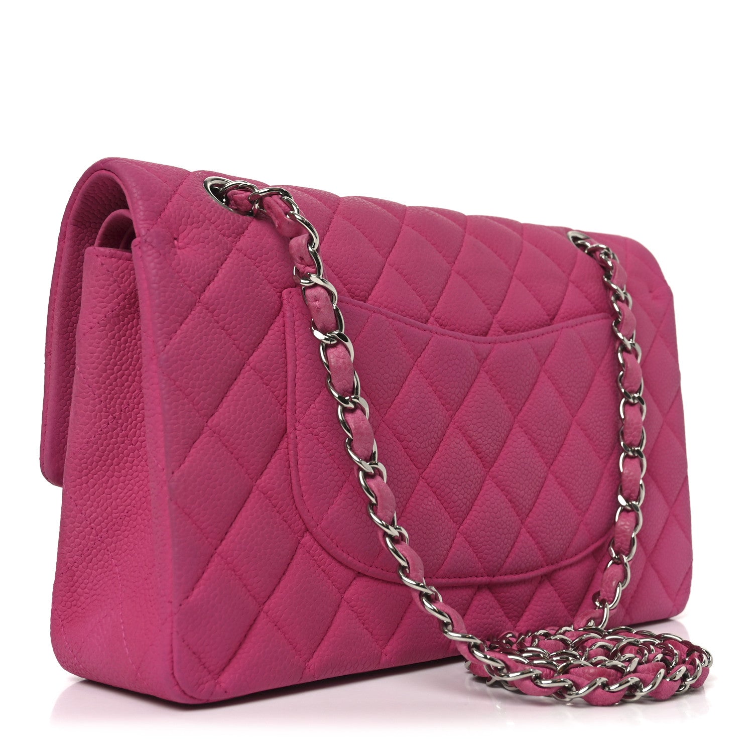 Chanel Iridescent Caviar Quilted Medium Double Flap Pink