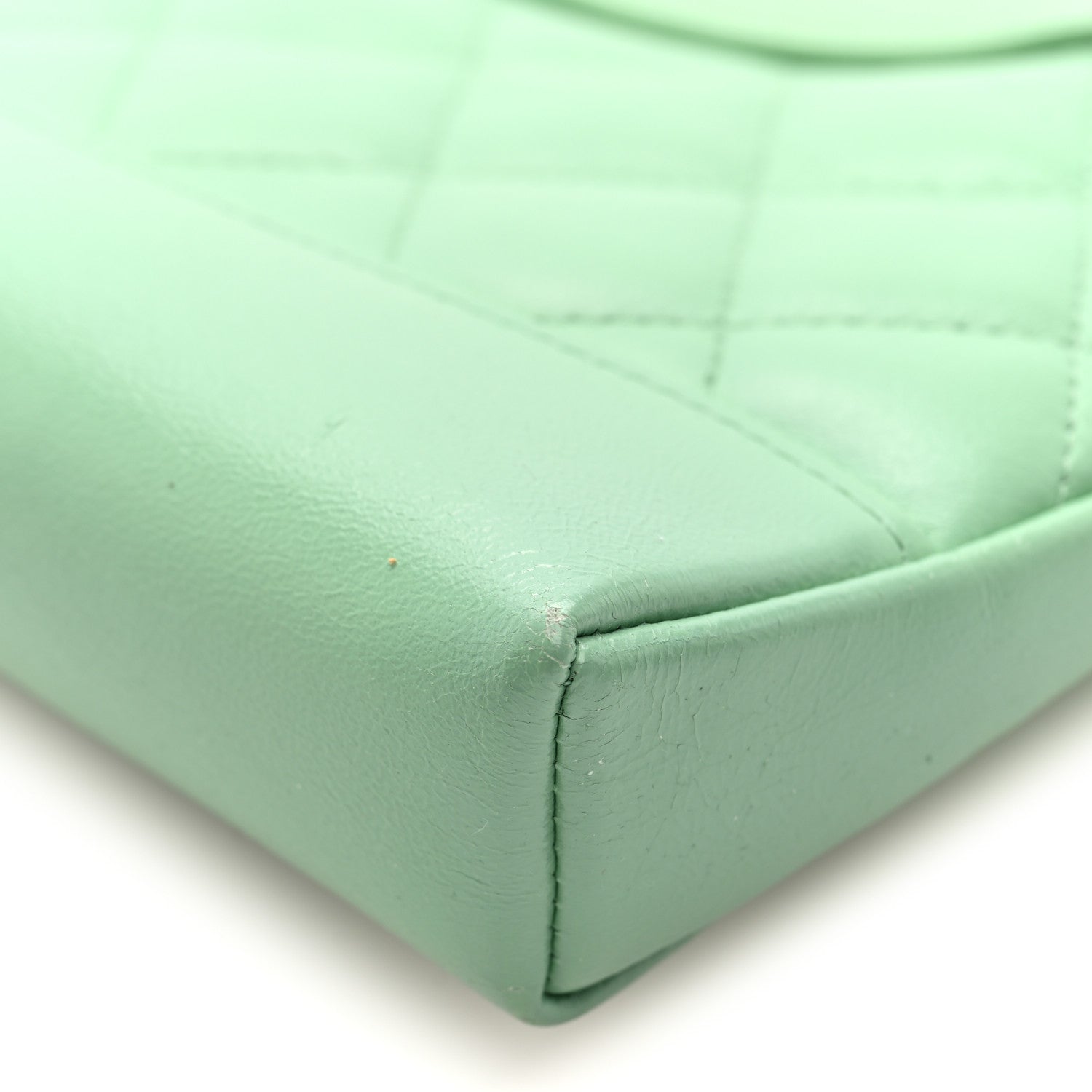 Chanel Shiny Lambskin Quilted Nano 31 Shopping Bag Green
