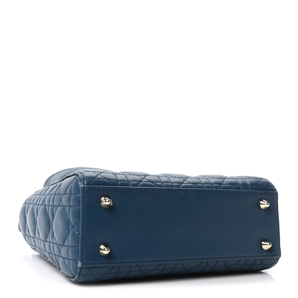 Christian Dior Lambskin Cannage Small My ABCDior Lady Dior Deep Ocean