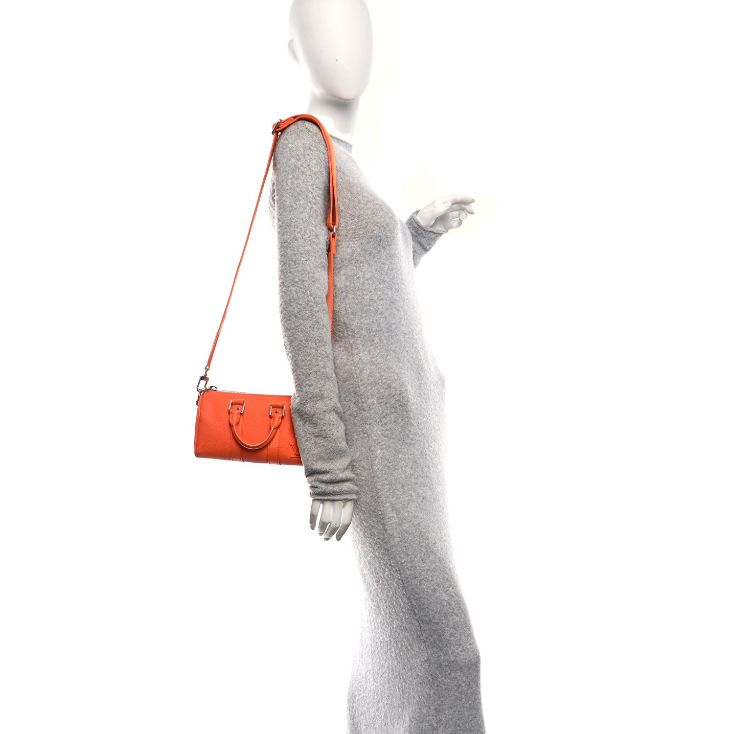 Louis Vuitton Grained Calfskin Aerogram Keepall XS Orange