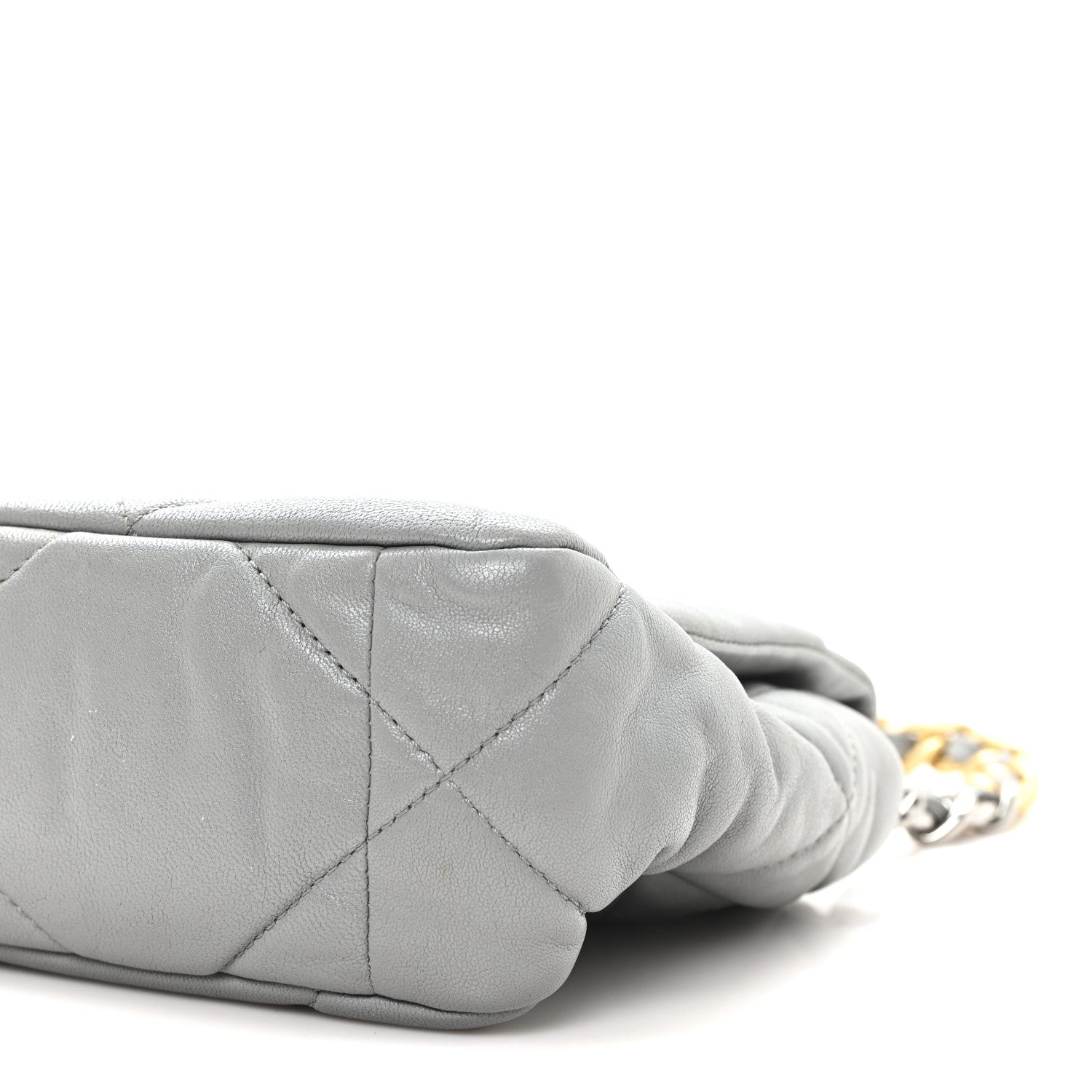 Chanel Goatskin Quilted Medium Chanel 19 Flap Grey