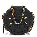 Chanel Caviar Quilted Round Filigree Crossbody Black