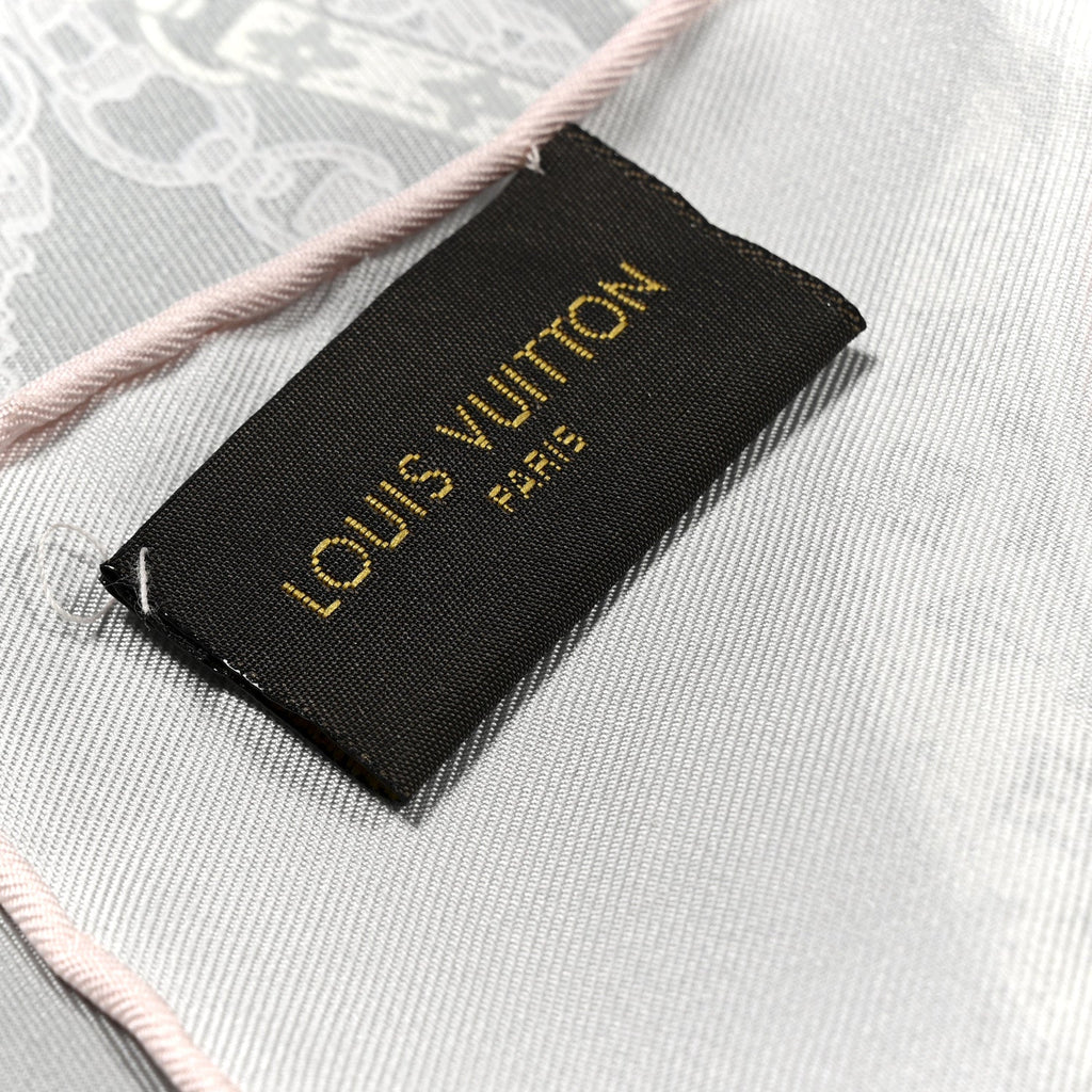 Louis Vuitton Silk Dreamonogram Shawl Grey Pink
