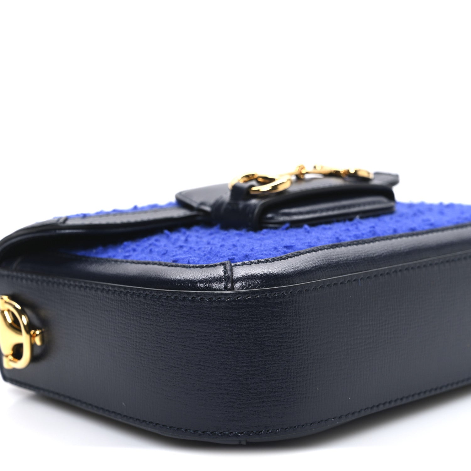 Gucci Casy Wool Azalea Calfskin Mini Horsebit 1955 Shoulder Bag Blue China