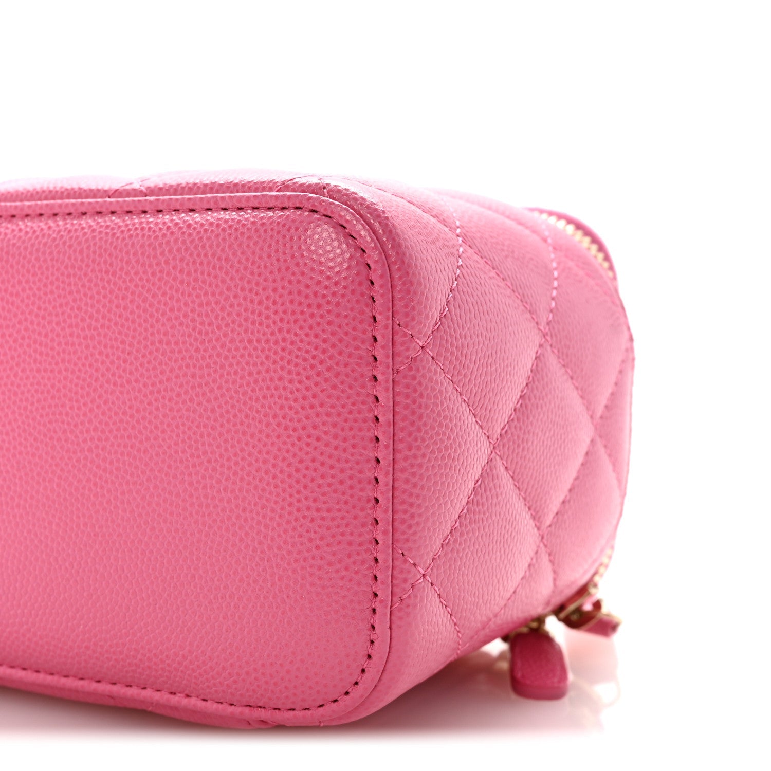 Chanel Caviar Quilted Small Vanity Case With Chain Pink