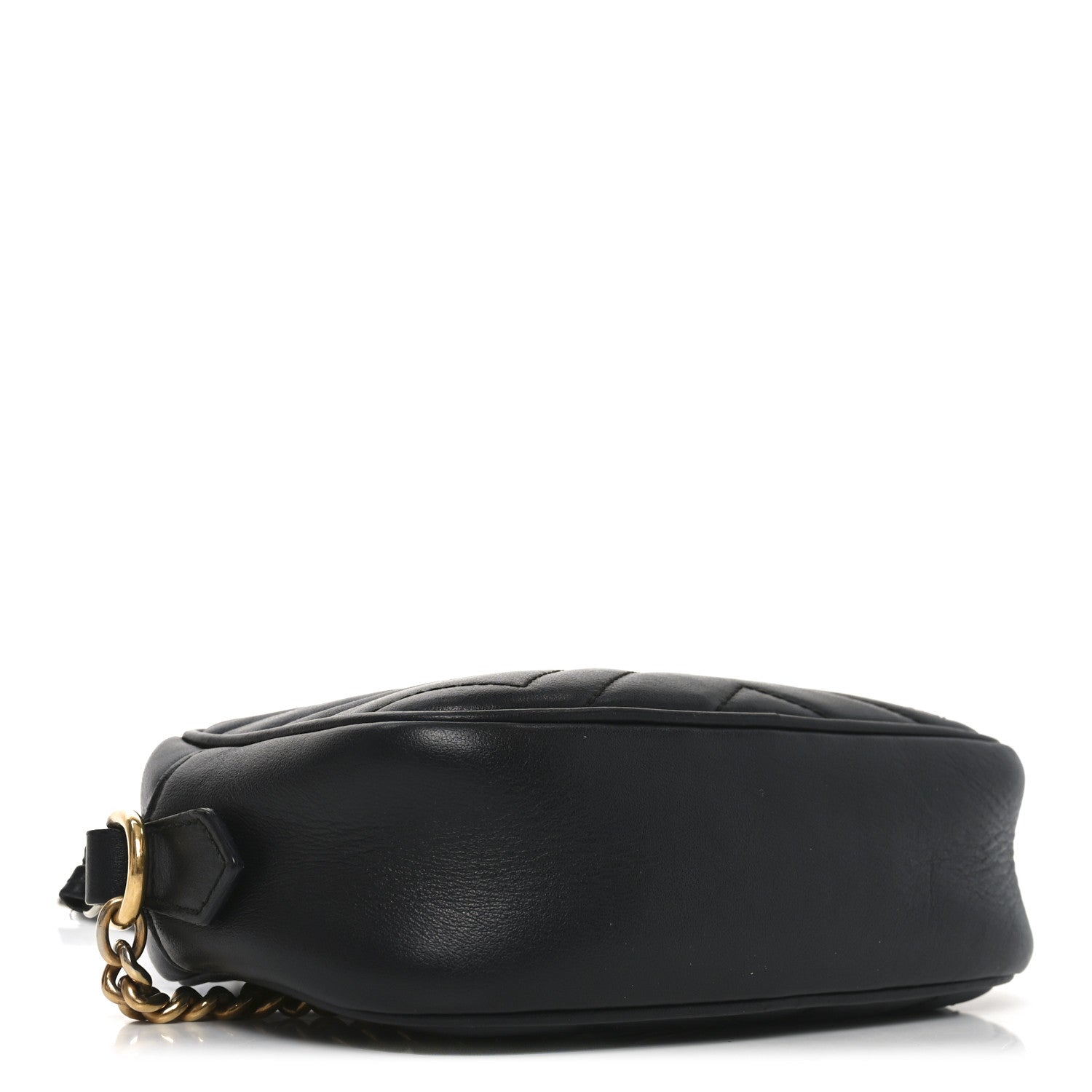 Gucci Calfskin Matelasse Mini GG Marmont Chain Shoulder Bag Black