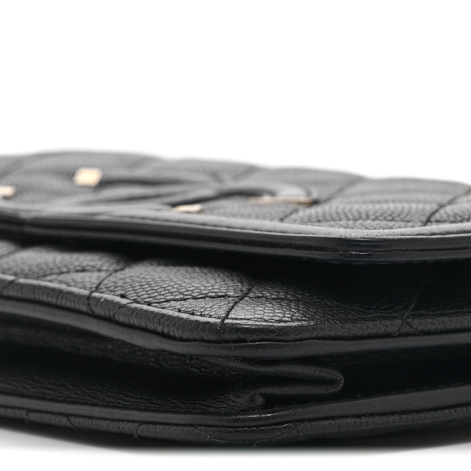 Chanel Caviar Quilted CC Filigree Wallet On Chain WOC Black