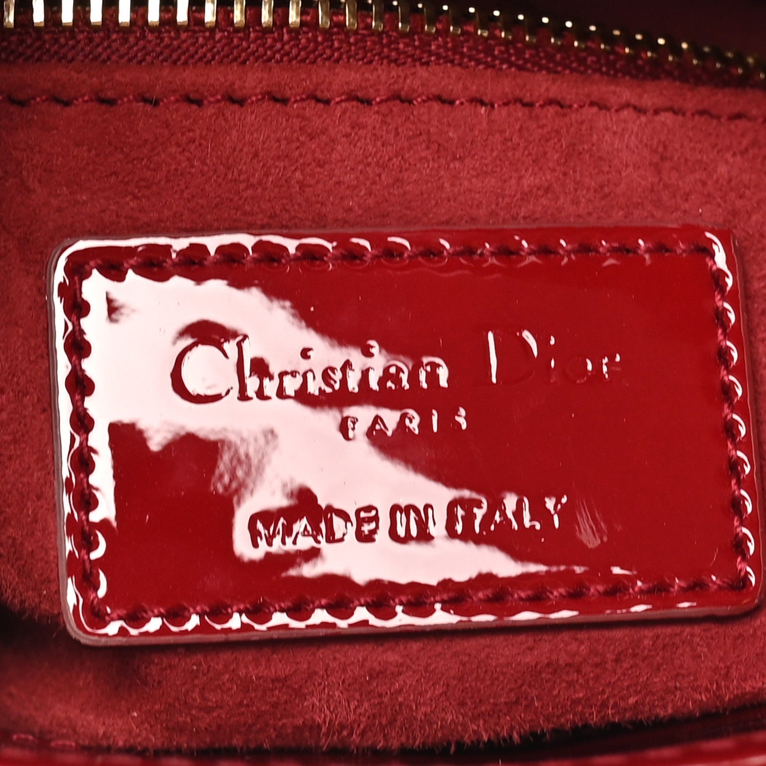 Christian Dior Patent Cannage Mini Lady Dior Red