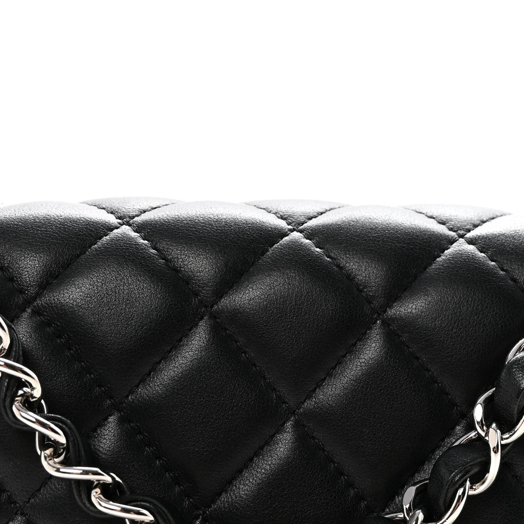 Chanel Lambskin Quilted Mini Rectangular Flap Black