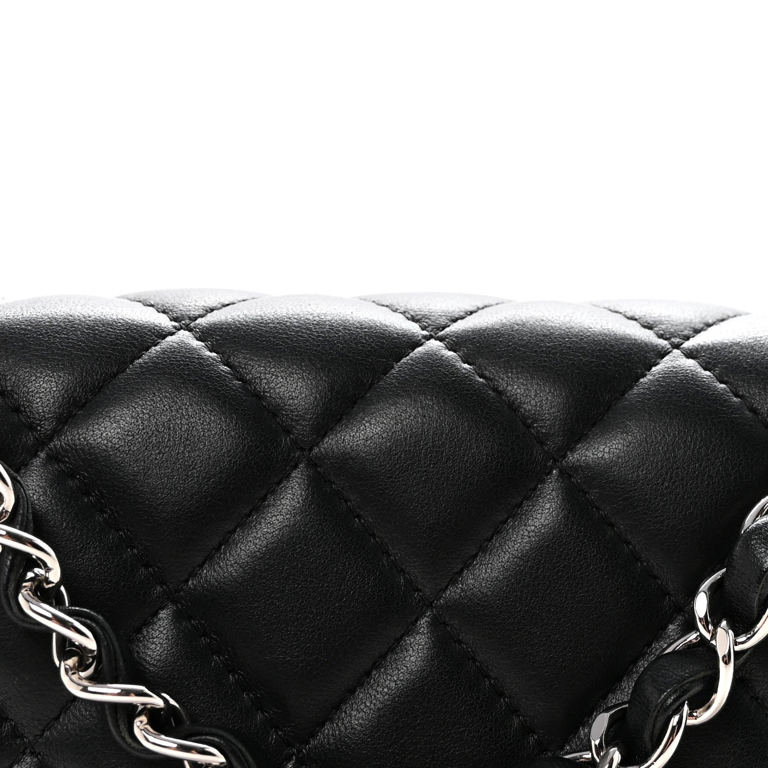 Chanel Lambskin Quilted Mini Rectangular Flap Black