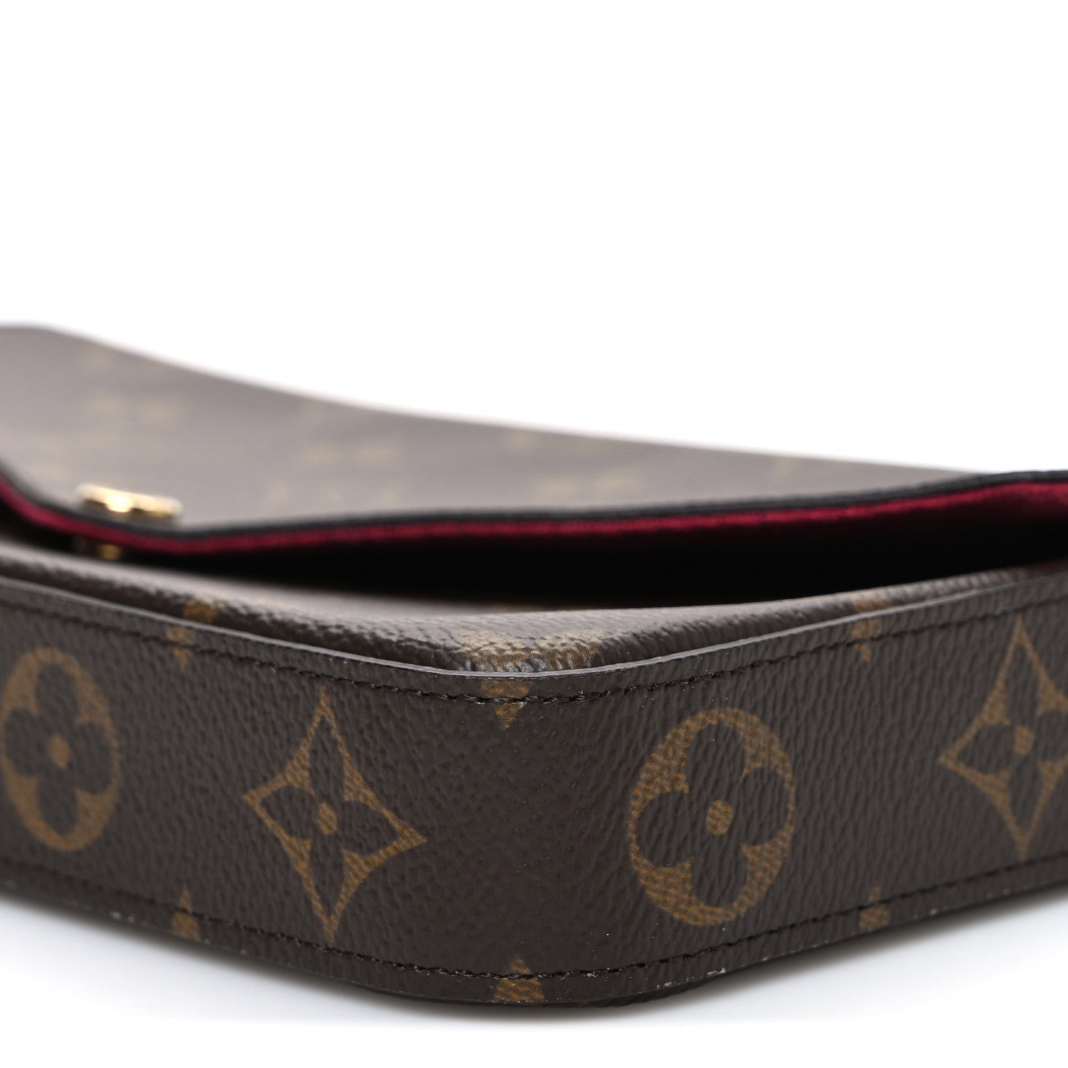 Louis Vuitton Monogram Pochette Felicie Chain Wallet Fuchsia