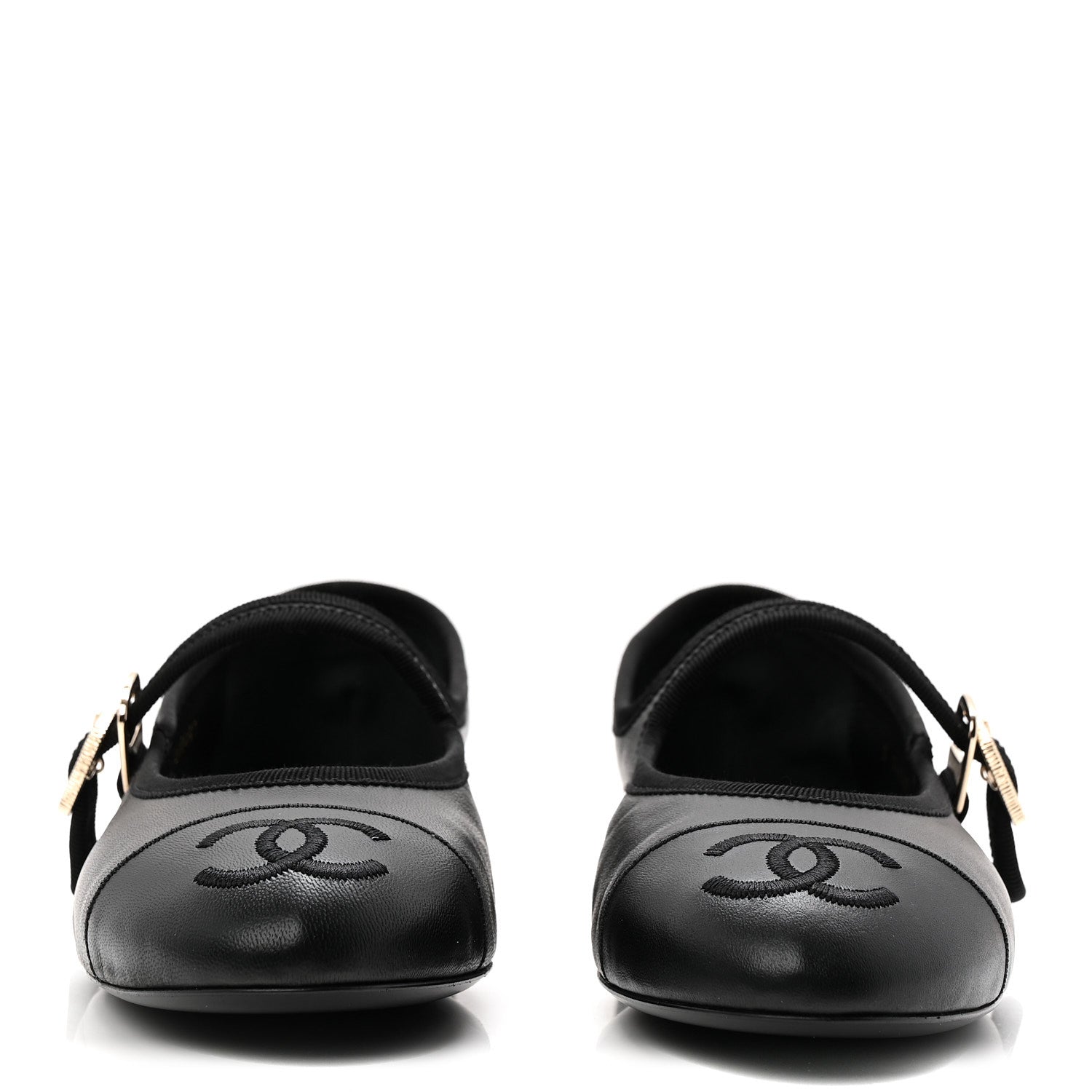 Lambskin Mary Jane Flats 37.5 Black