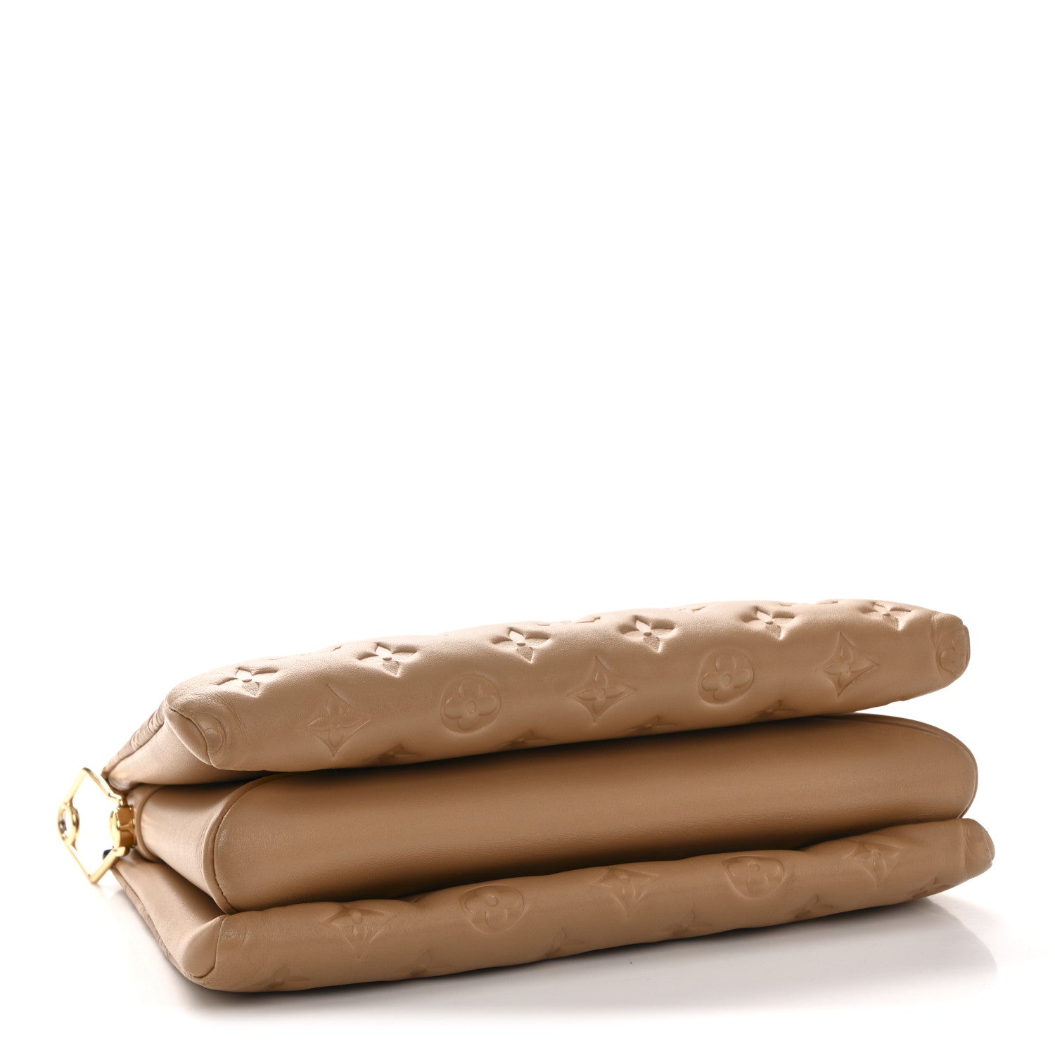 Louis Vuitton Lambskin Embossed Monogram Coussin PM Camel