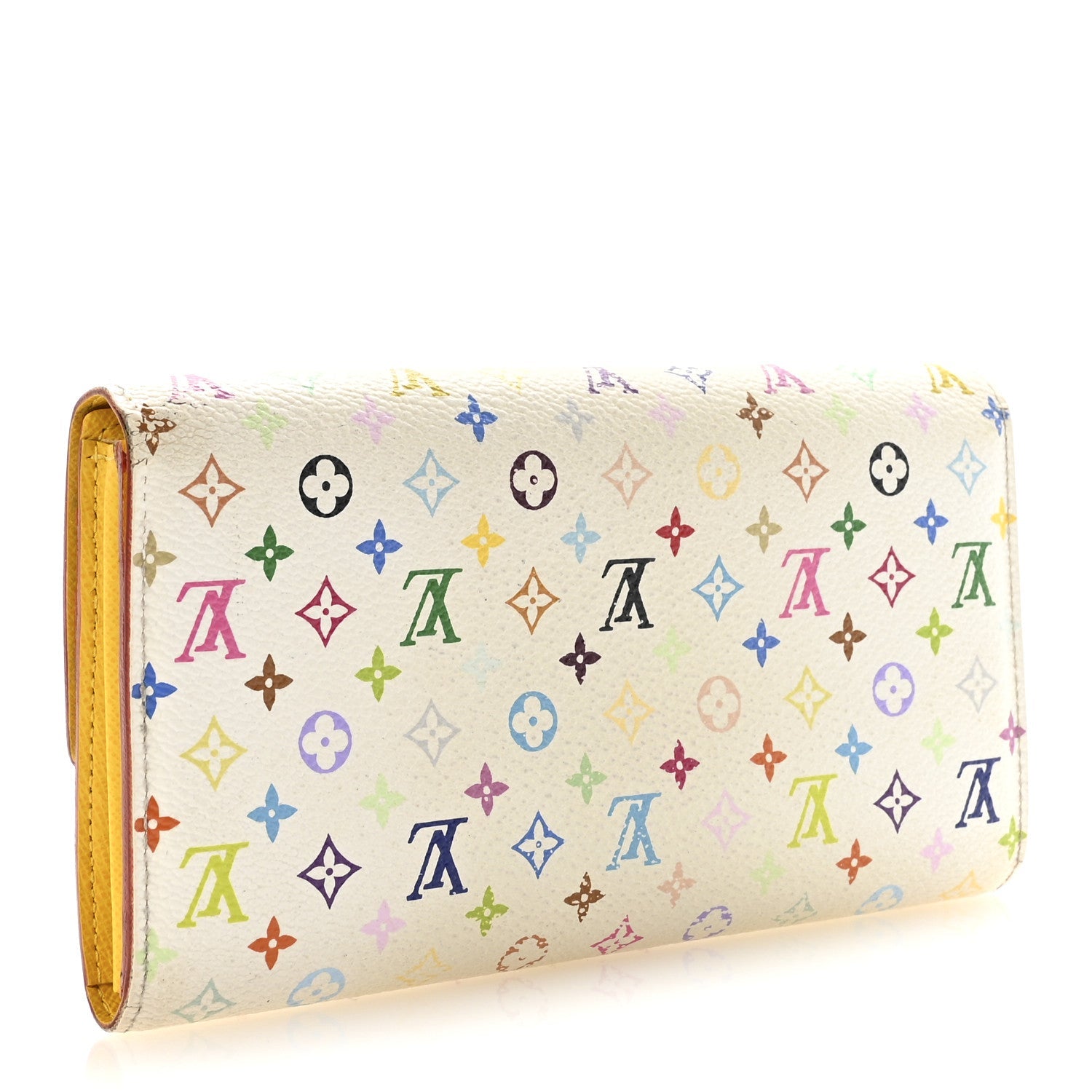 Louis Vuitton Monogram Multicolor Sarah Wallet White Citron