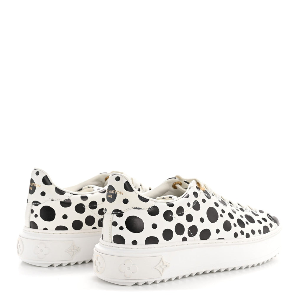 Louis Vuitton LV X YK Calfskin Printed Infinity Dots Time Out Sneakers 38 White