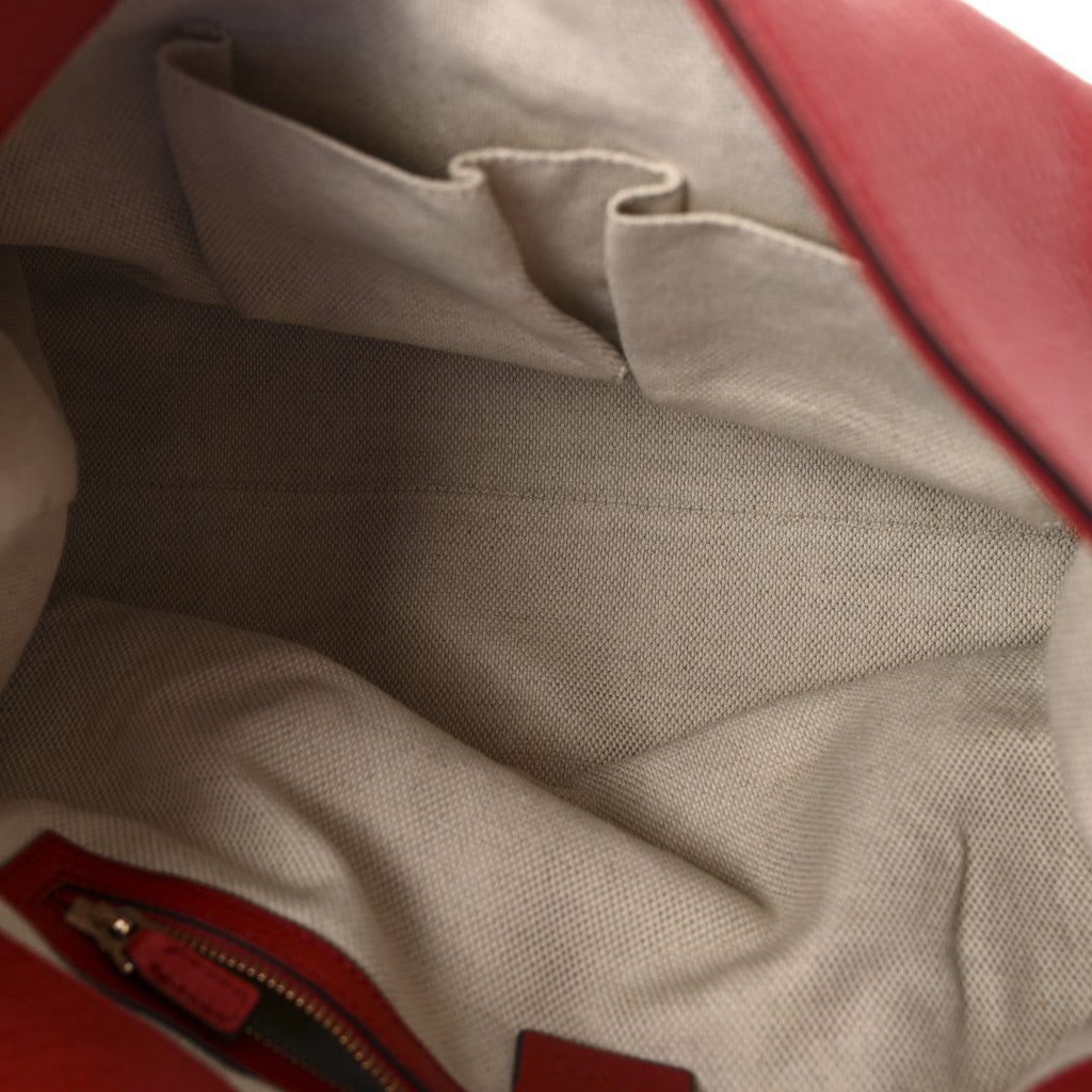 Gucci Pebbled Calfskin Medium Soho Chain Shoulder Bag Tabasco Red
