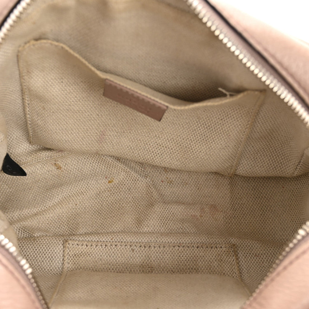 Gucci Pebbled Calfskin Small Soho Disco Bag Rose Beige