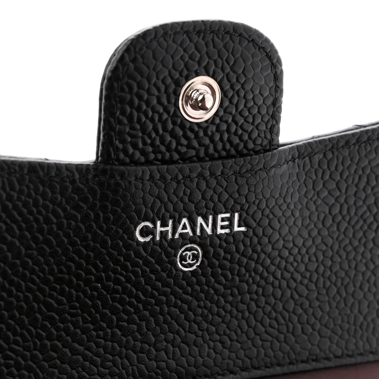 Caviar Quilted Compact Flap Wallet Black