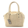 Chanel Calfskin Small CC Bowler White