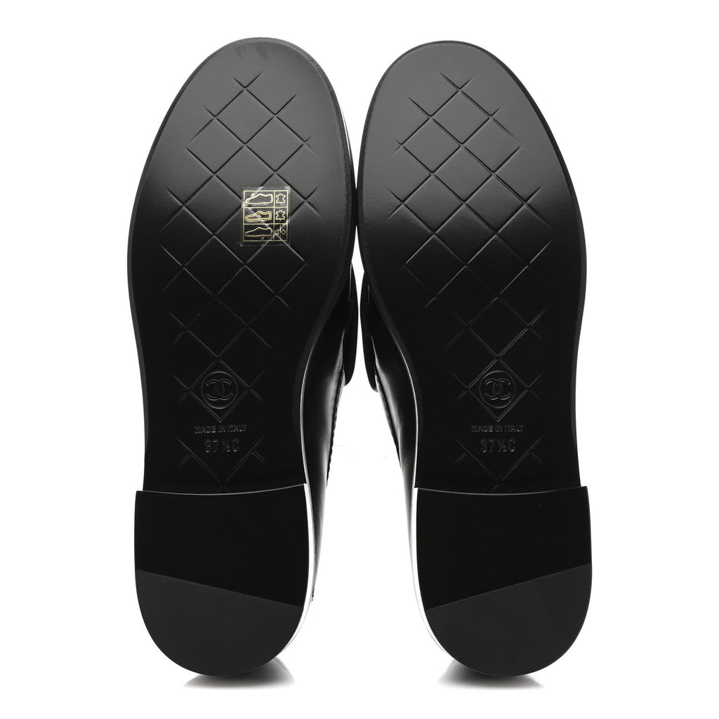 Lambskin Quilted CC Turnlock Loafers 37.5 Black