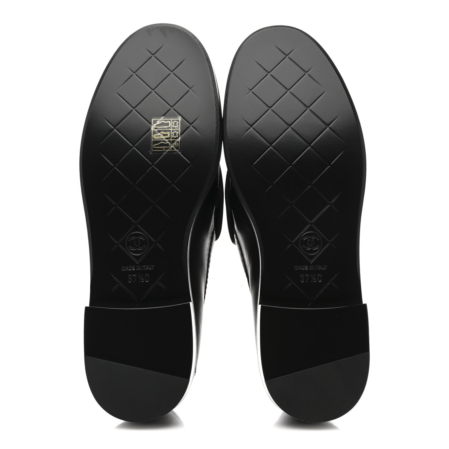 Lambskin Quilted CC Turnlock Loafers 37.5 Black