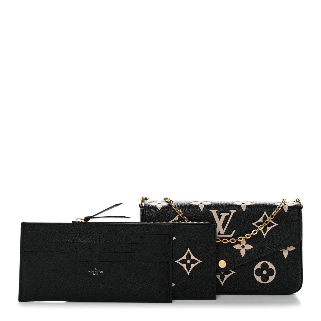 Louis Vuitton Empreinte Monogram Giant Felicie Pochette Black Beige