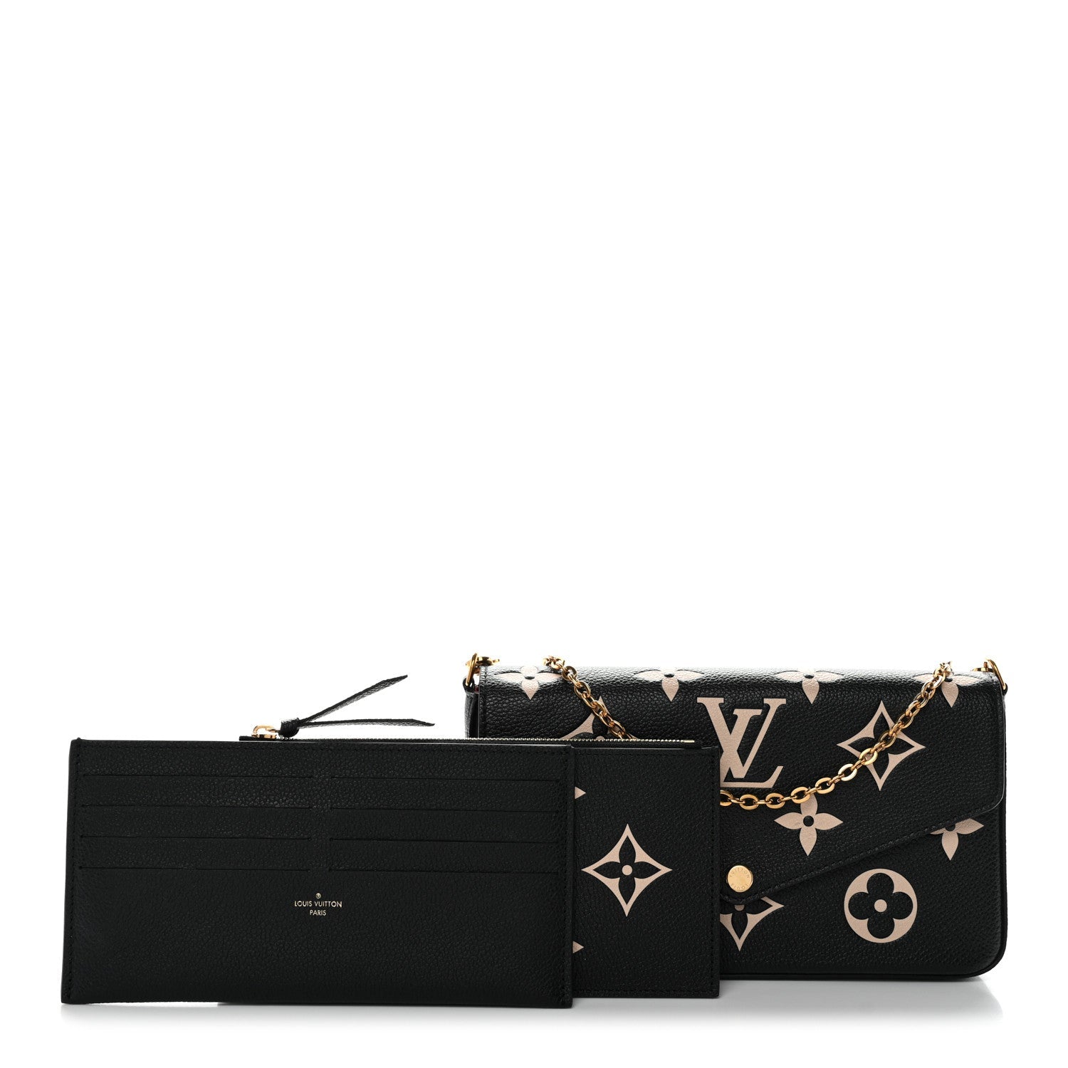 Louis Vuitton Empreinte Monogram Giant Felicie Pochette Black Beige