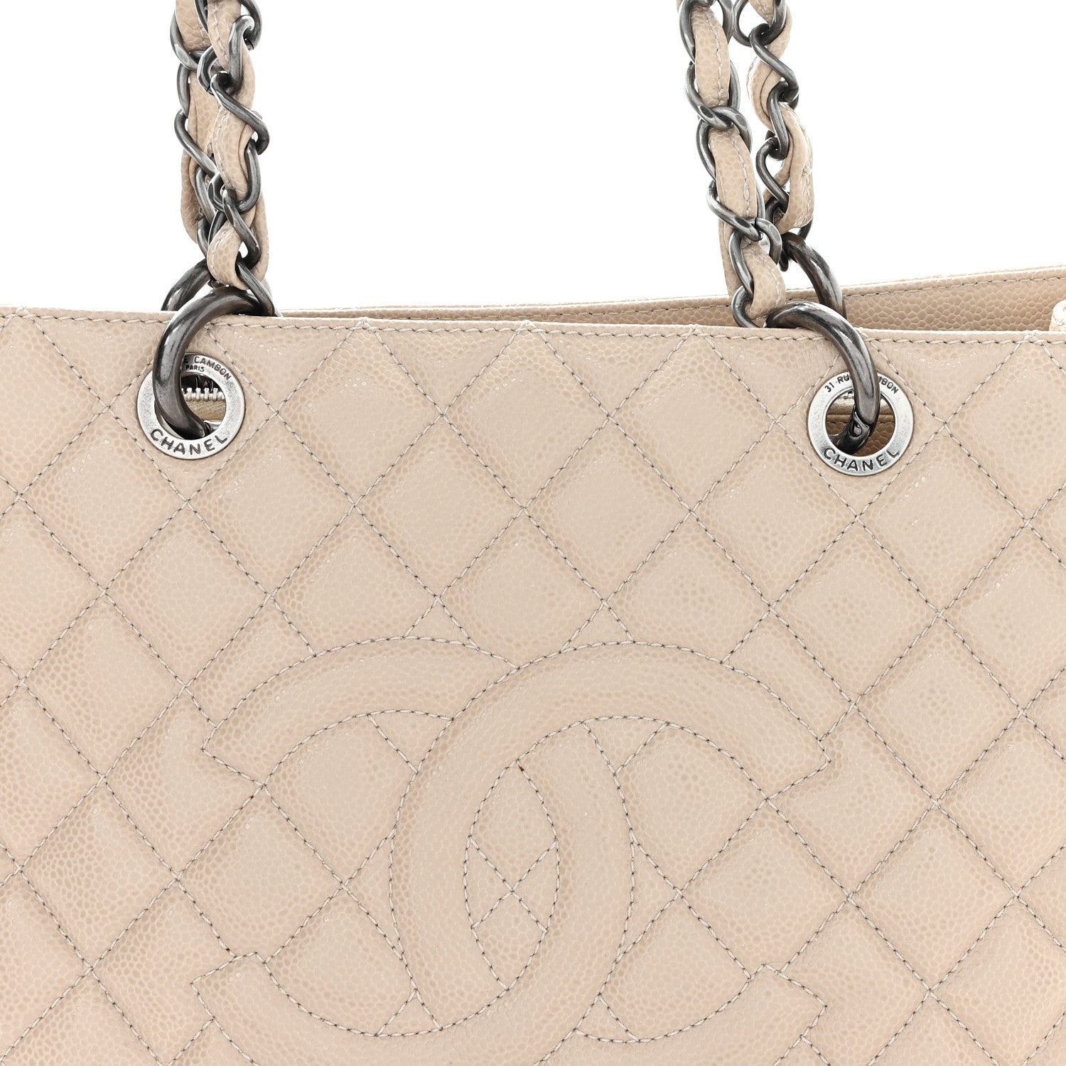 Chanel Caviar Quilted Grand Shopping Tote GST Beige