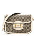 Gucci GG Supreme Monogram Horsebit 1955 Shoulder Bag Beige Mystic White