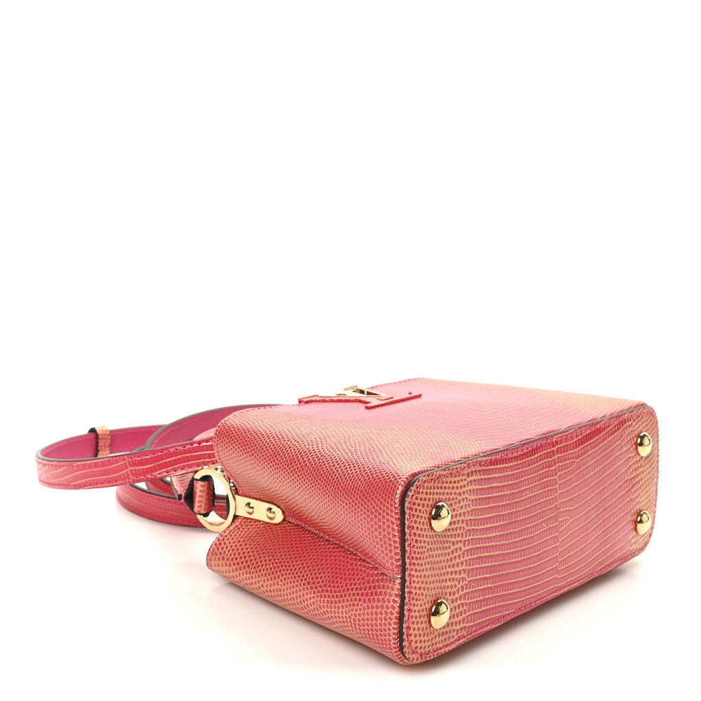 Louis Vuitton Metallic Lizard Capucines Mini Fuchsia Gold