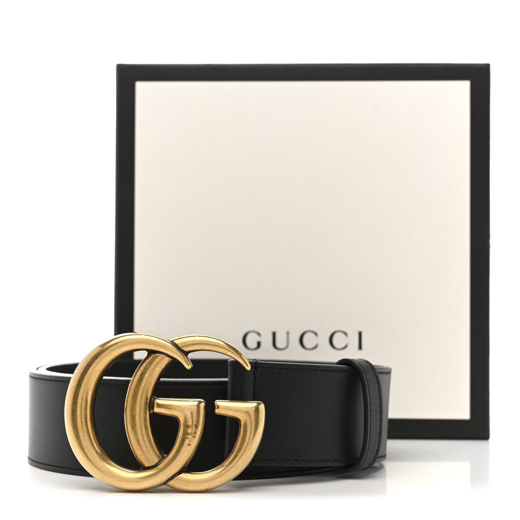 Gucci Calfskin Double G 40mm Belt 90 36 Black