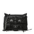 Chanel Goatskin Quilted Paris Dallas Saddle Bag Black