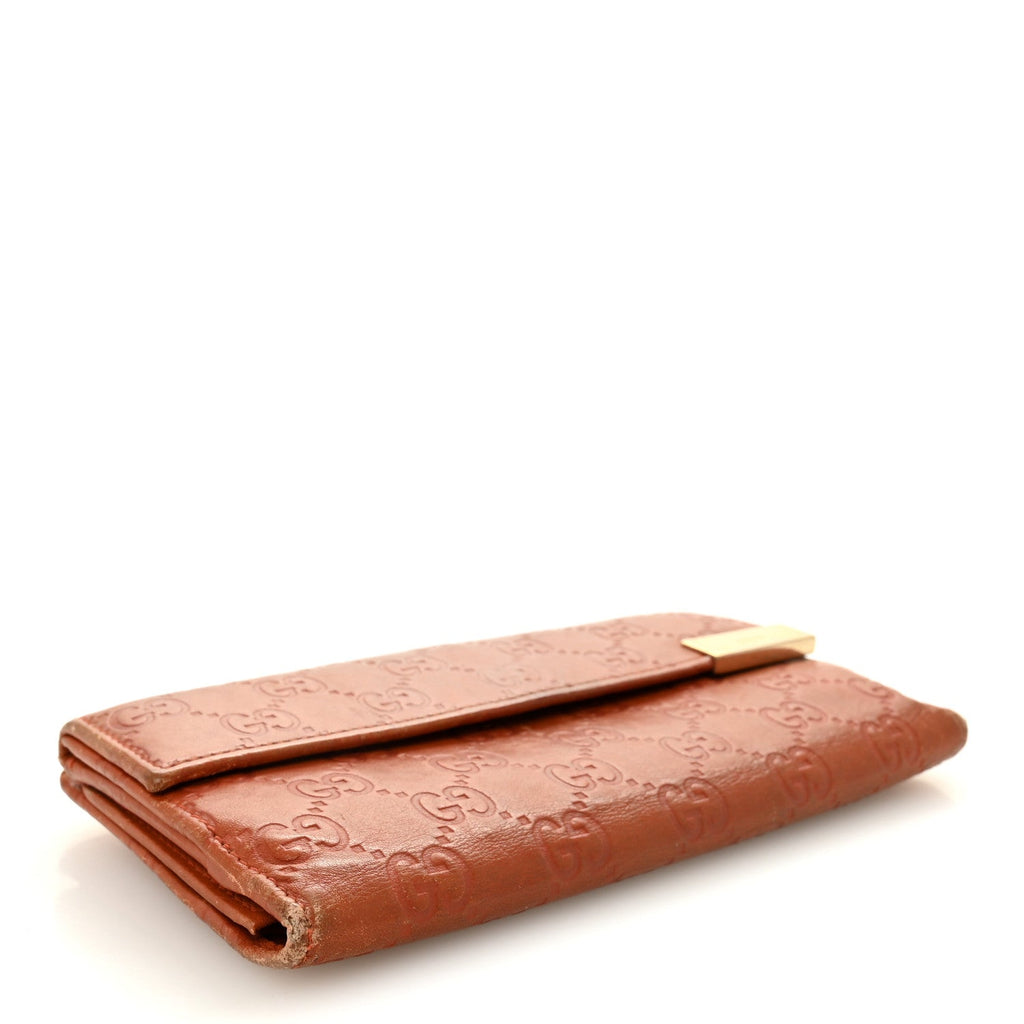 Gucci Guccissima Signature Dice Continental Wallet Orange