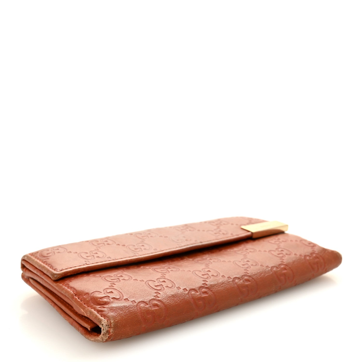Gucci Guccissima Signature Dice Continental Wallet Orange