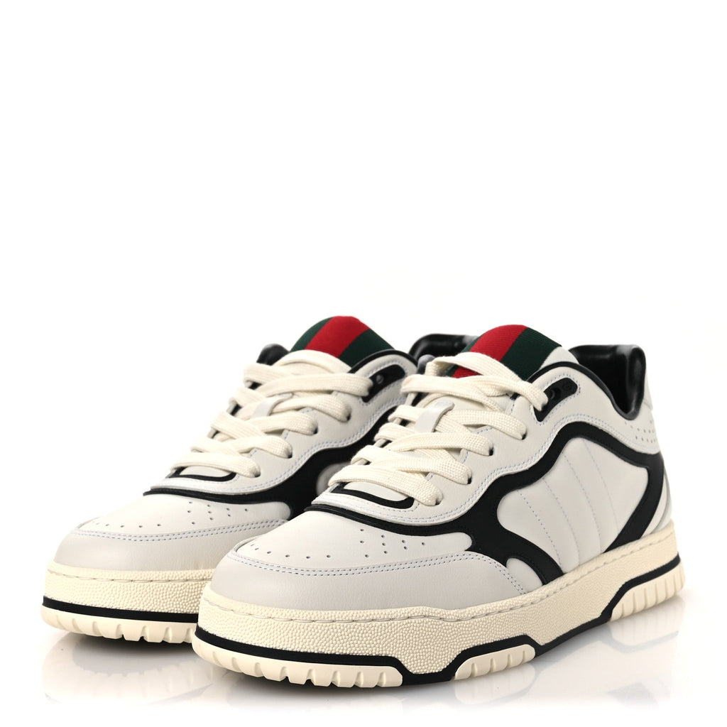 Gucci Sparrow Calfskin Mens Re-Web Sneakers 8 Green White Black