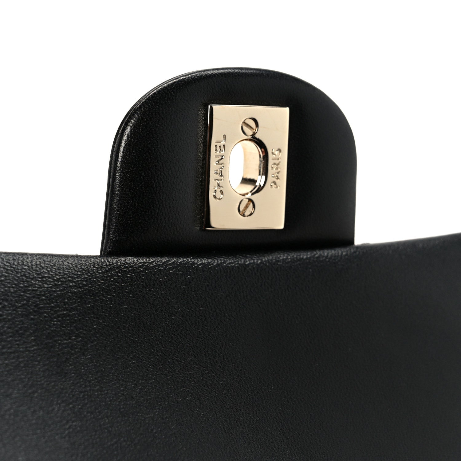 Chanel Lambskin Quilted Mini Top Handle Rectangular Flap Black