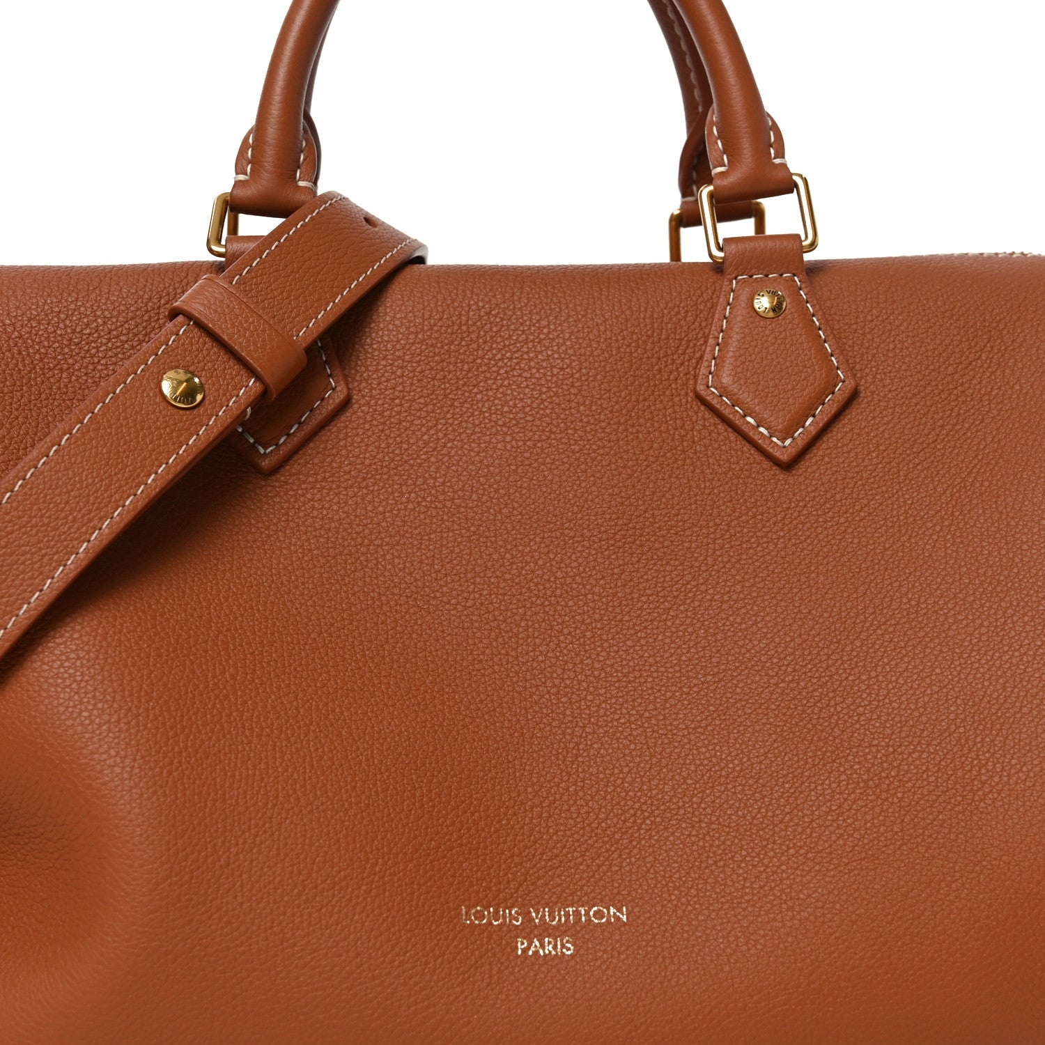 Louis Vuitton Grained Calfskin Low Key Speedy 30 Cognac