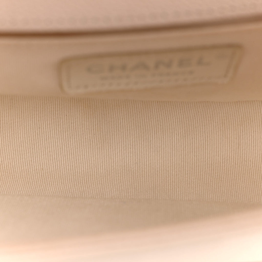 Chanel Caviar Quilted Small Boy Flap White
