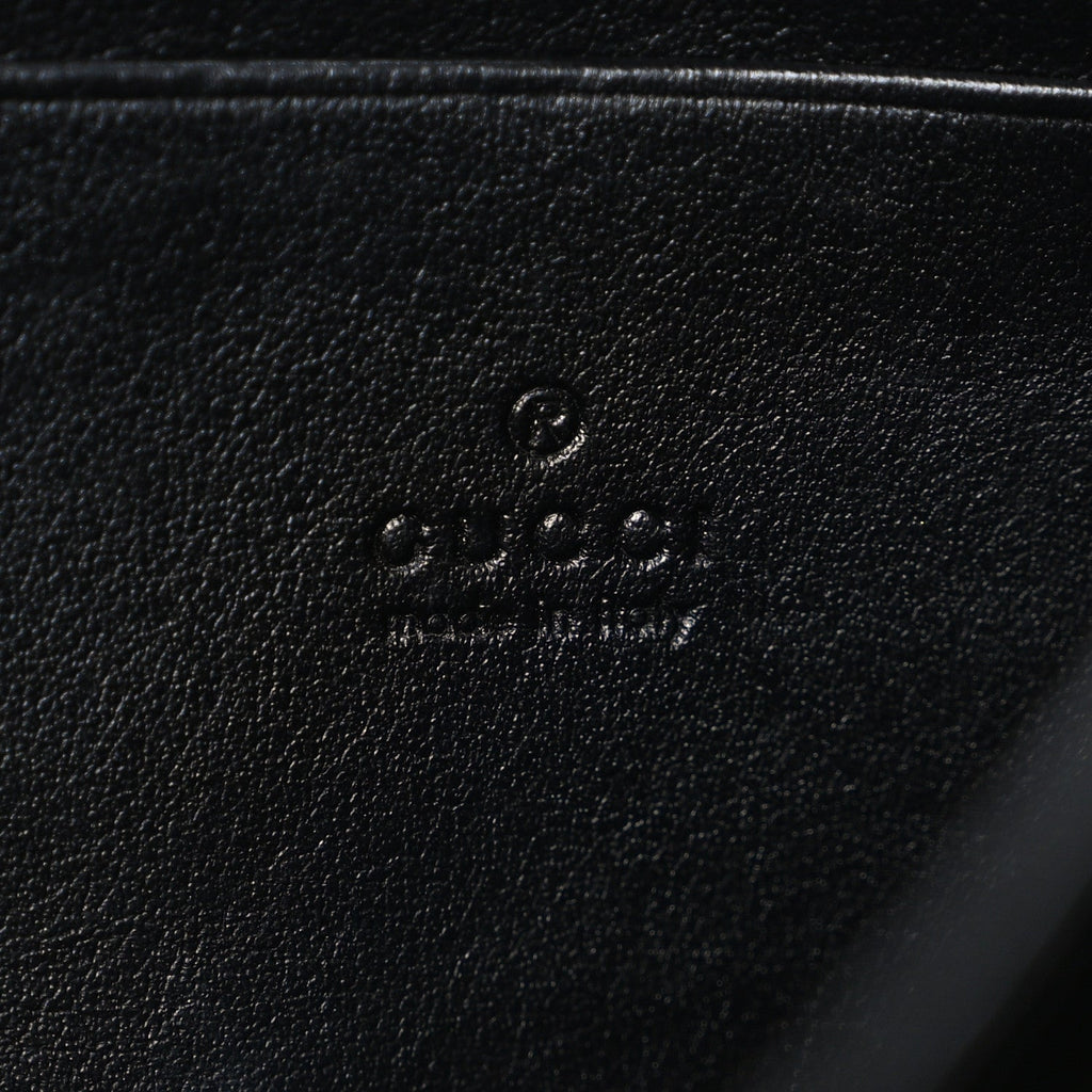 Gucci Calfskin Matelasse GG Marmont Chain Wallet Black