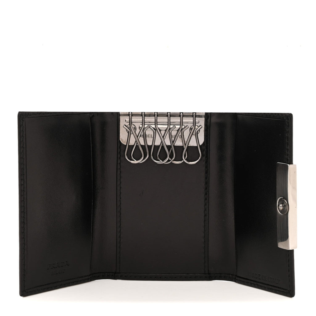 Prada Vitello 6 Key Holder Black