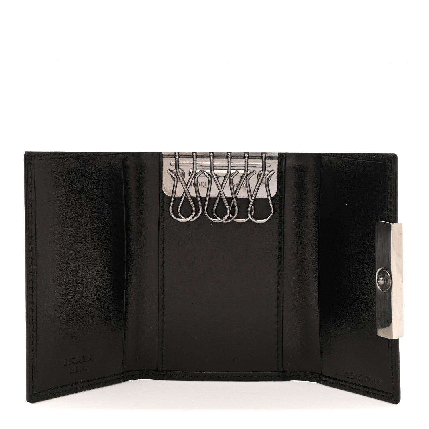 Prada Vitello 6 Key Holder Black