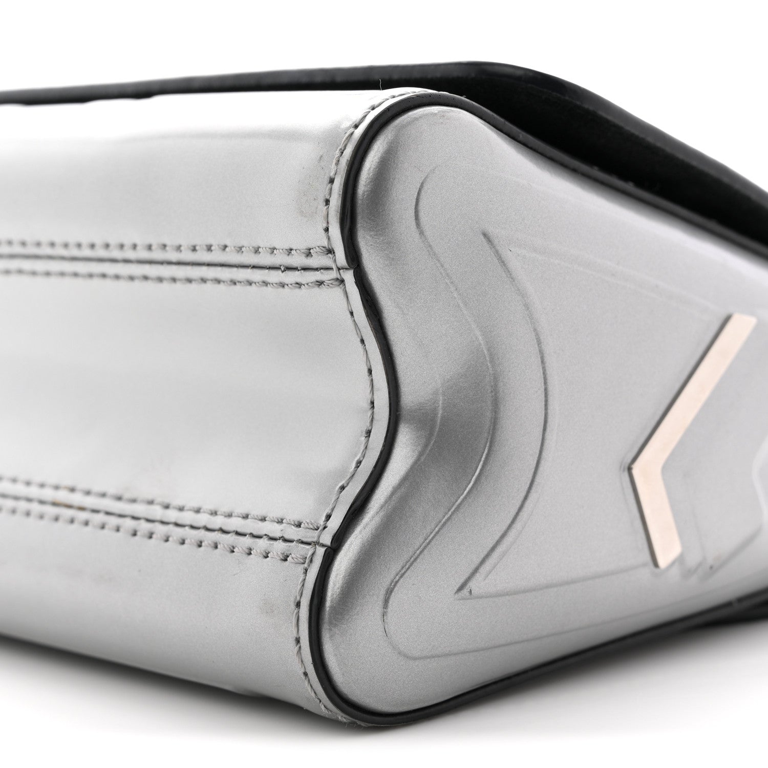 Louis Vuitton Calfskin Monogram Spaceship Embossed Twist Shoulder Bag PM Argent