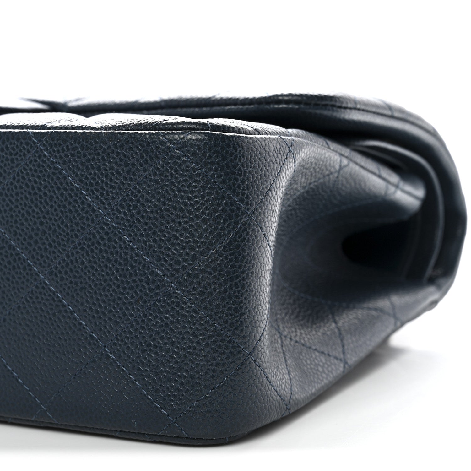 Chanel Caviar Quilted Jumbo Double Flap Blue