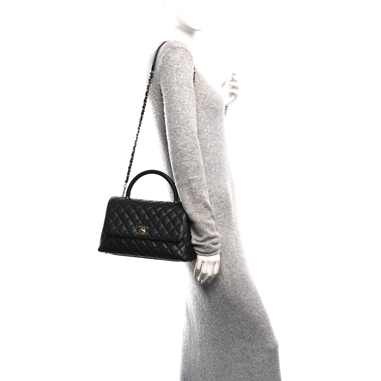 Chanel Caviar Quilted Small Coco Handle Flap Black