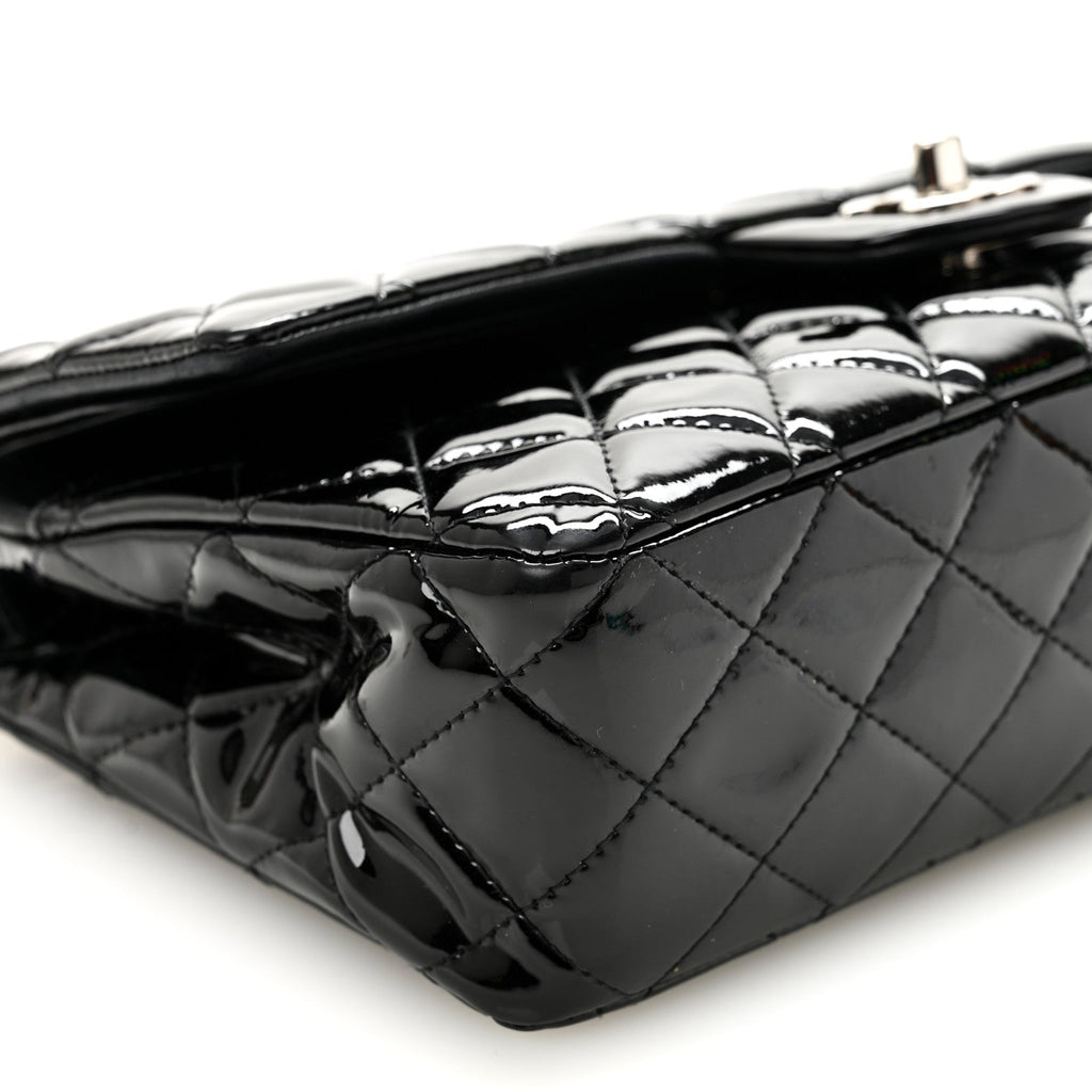 Chanel Patent Quilted Medium Double Flap Black