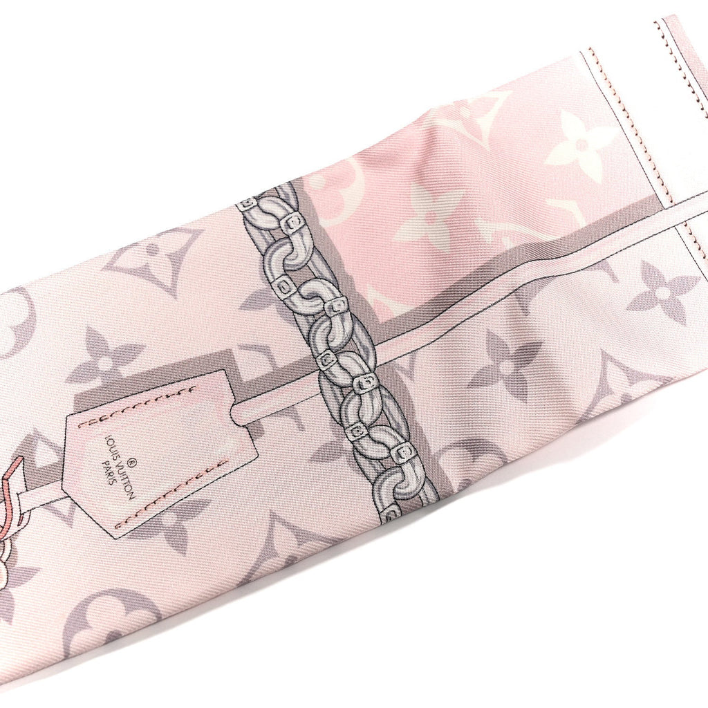 Louis Vuitton Silk Monogram Confidential Bandeau Light Pink Porcelain Rose Beige Ebony