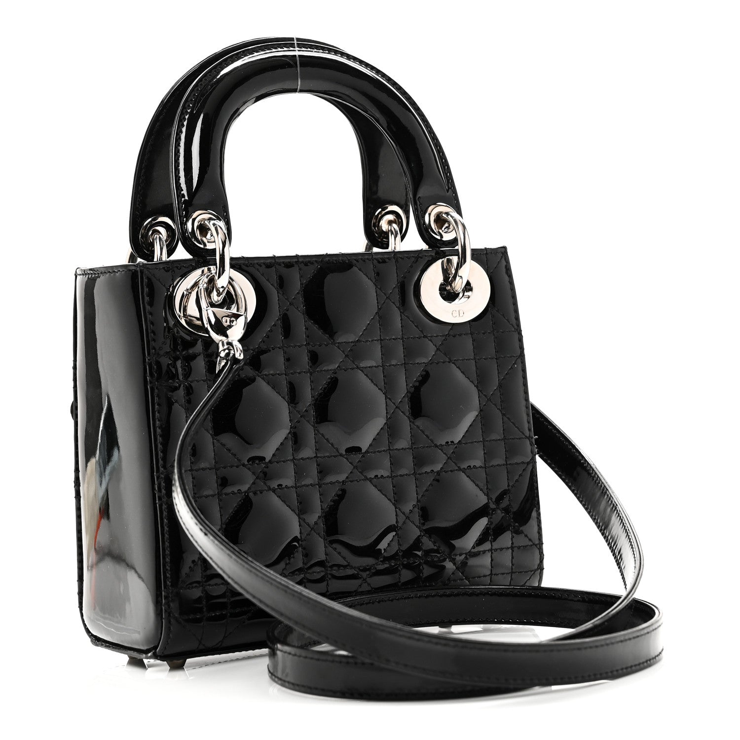Christian Dior Patent Cannage Mini Lady Dior Black
