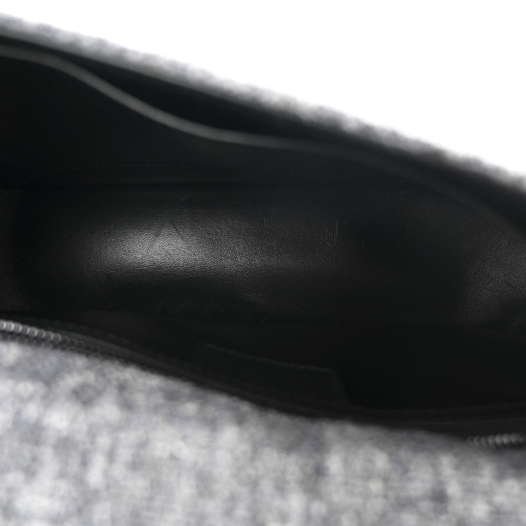 Christian Dior Tweed Macrocannage Medium Caro Bag Black